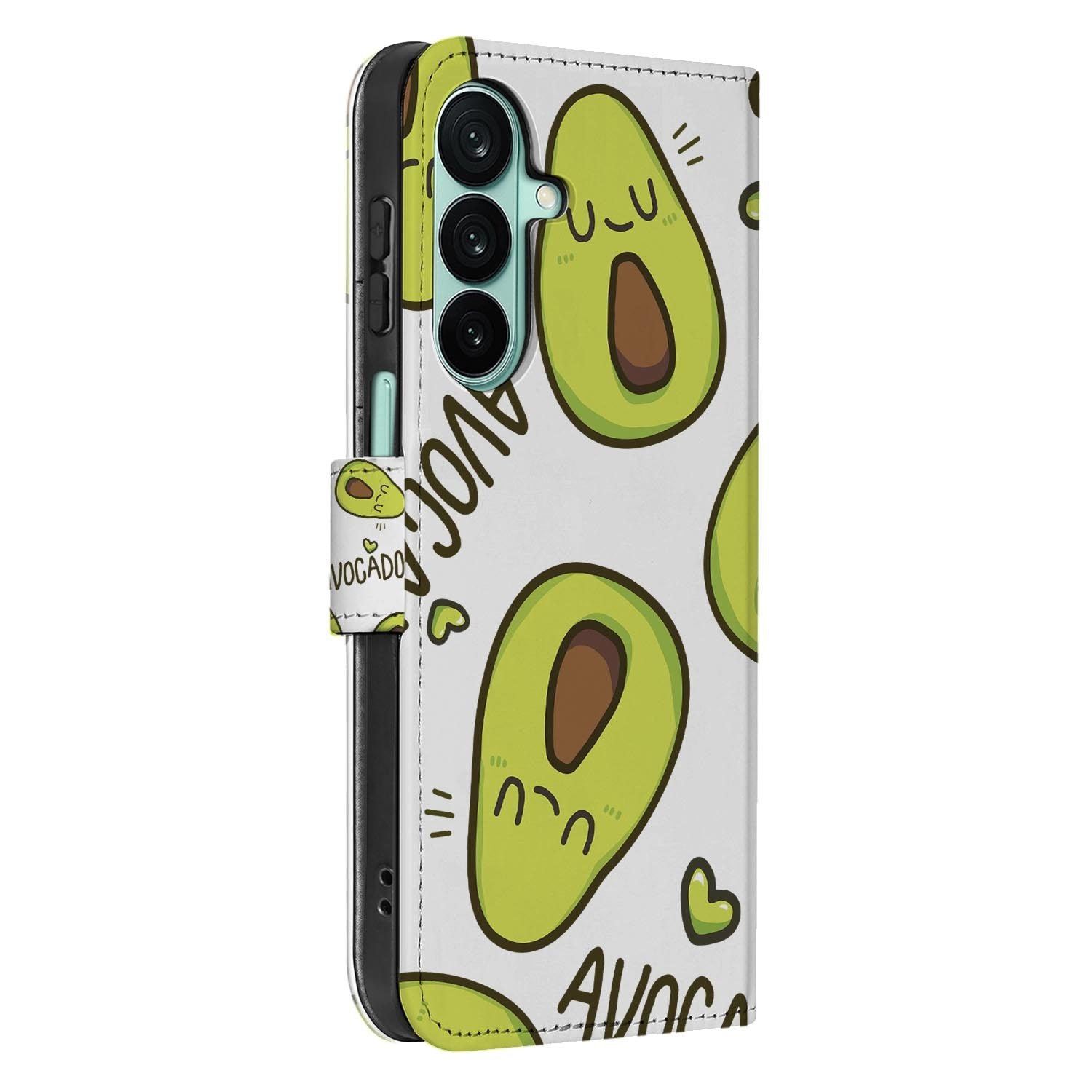 Samsung Galaxy A27 bookcase Avocado Singing, detail van het stiksel