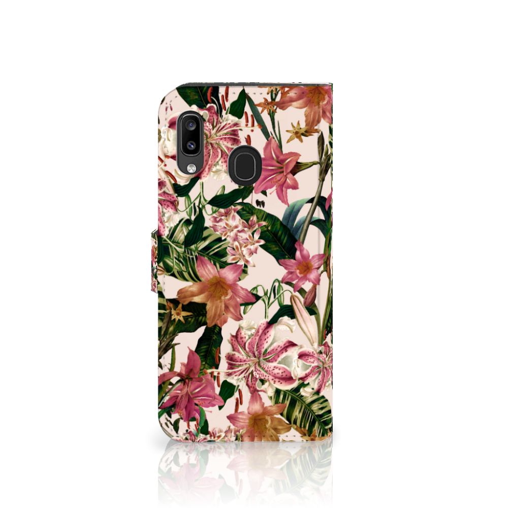Samsung Galaxy A30 Hoesje Flowers bloemen design achterkant