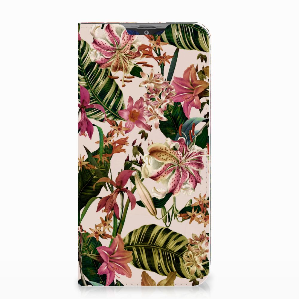 Samsung Galaxy A30 Smart Cover Flowers bloemen groen bladeren aanzicht