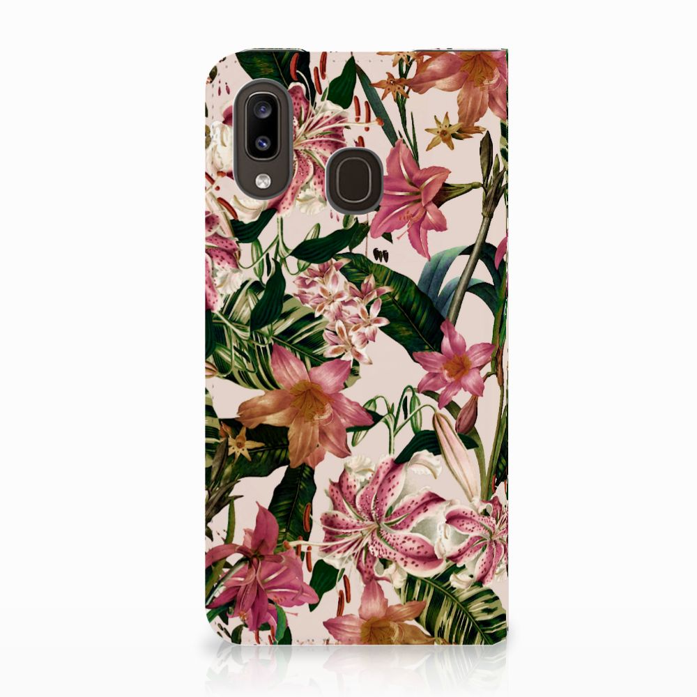 Samsung Galaxy A30 Smart Cover Flowers bloemen design voorzijde