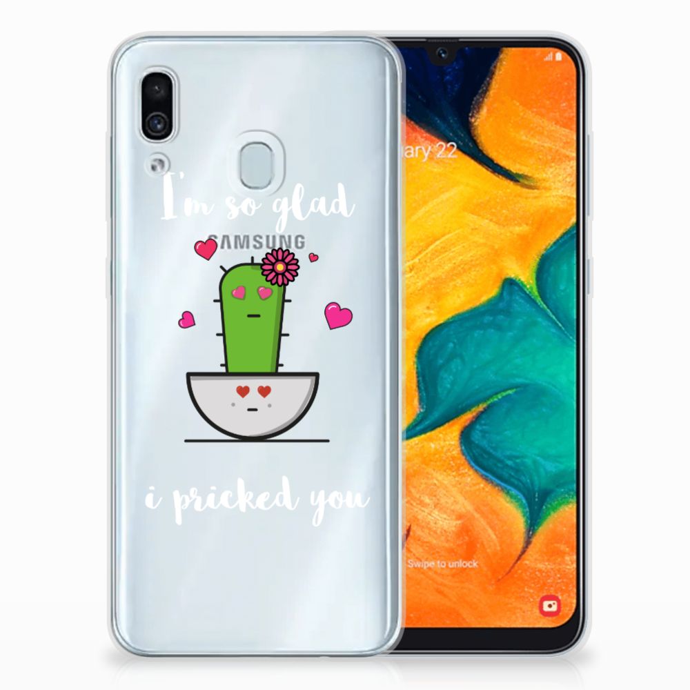Samsung Galaxy A30 Telefoonhoesje met Naam Cactus Glad cactus ontwerp achteraanzicht