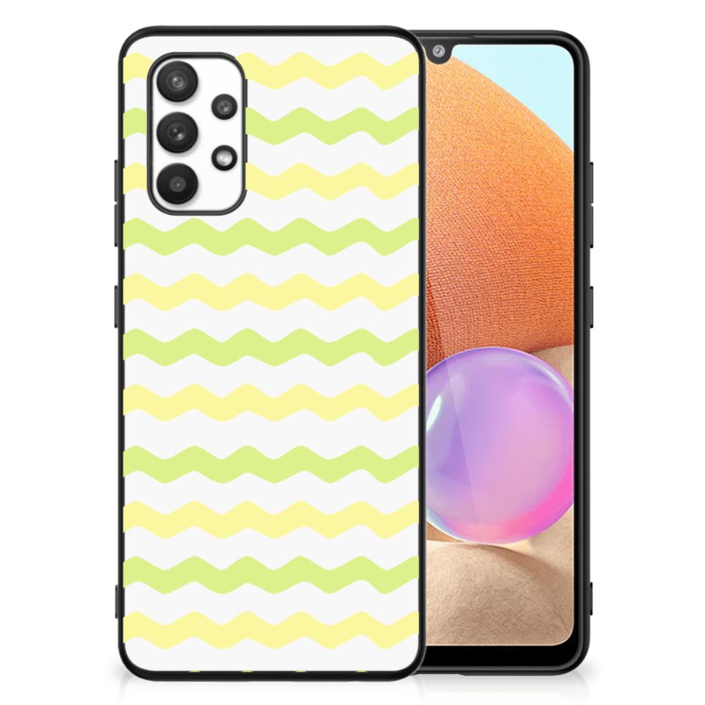 Samsung Galaxy A32 4G | A32 5G Enterprise Editie Back Case Waves Yellow design waves front