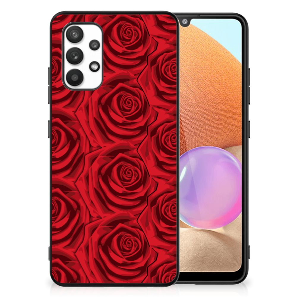 Samsung Galaxy A32 4G A32 5G Enterprise Editie Bloemen Hoesje Red Roses achterkant
