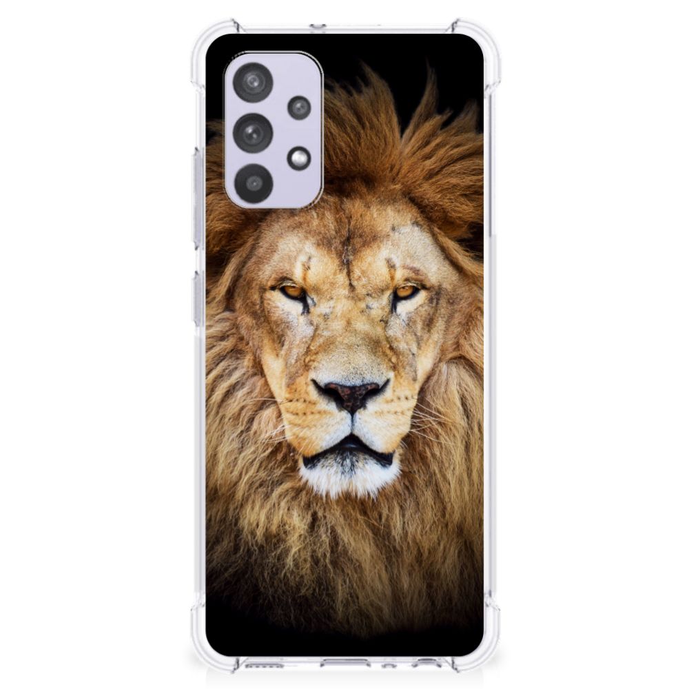 Samsung Galaxy A32 4G | A32 5G Enterprise Editie Case Anti-shock Leeuw voorkant