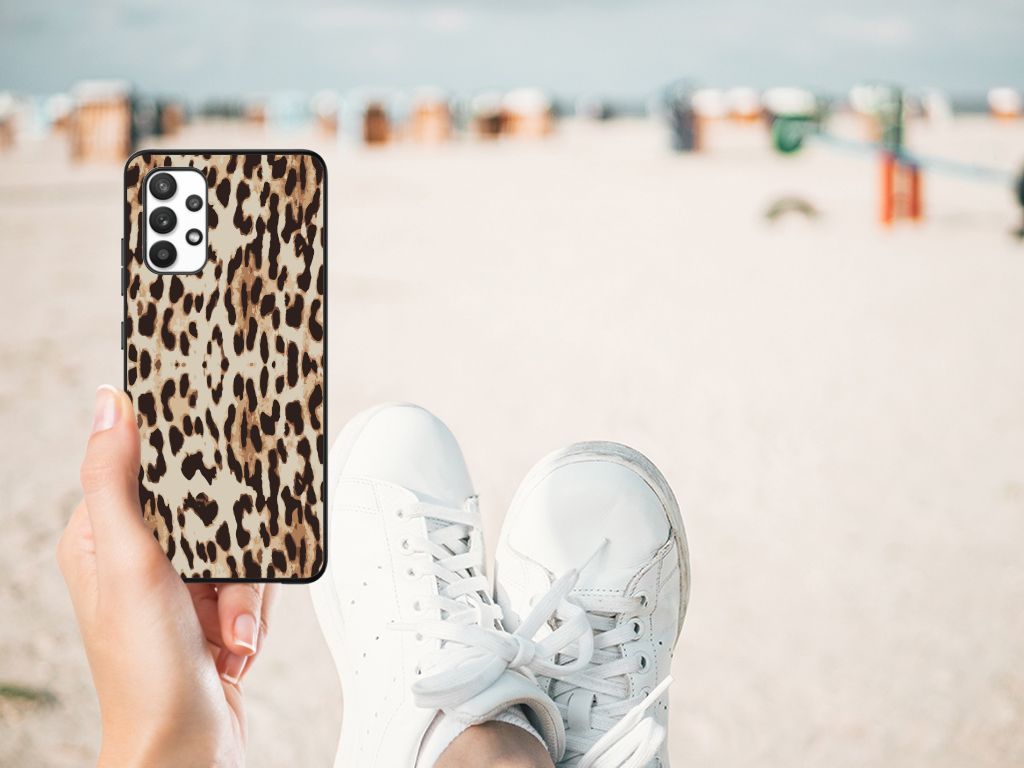 Samsung Galaxy A32 4G | A32 5G Enterprise Editie Dierenprint Telefoonhoesje Leopard hand strand schoenen