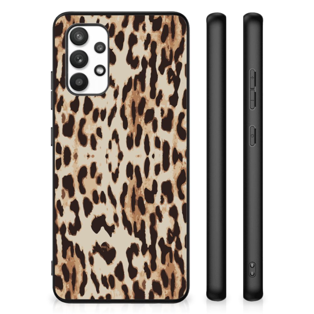 Samsung Galaxy A32 4G | A32 5G Enterprise Editie Dierenprint Telefoonhoesje Leopard achterkant zijaanzicht
