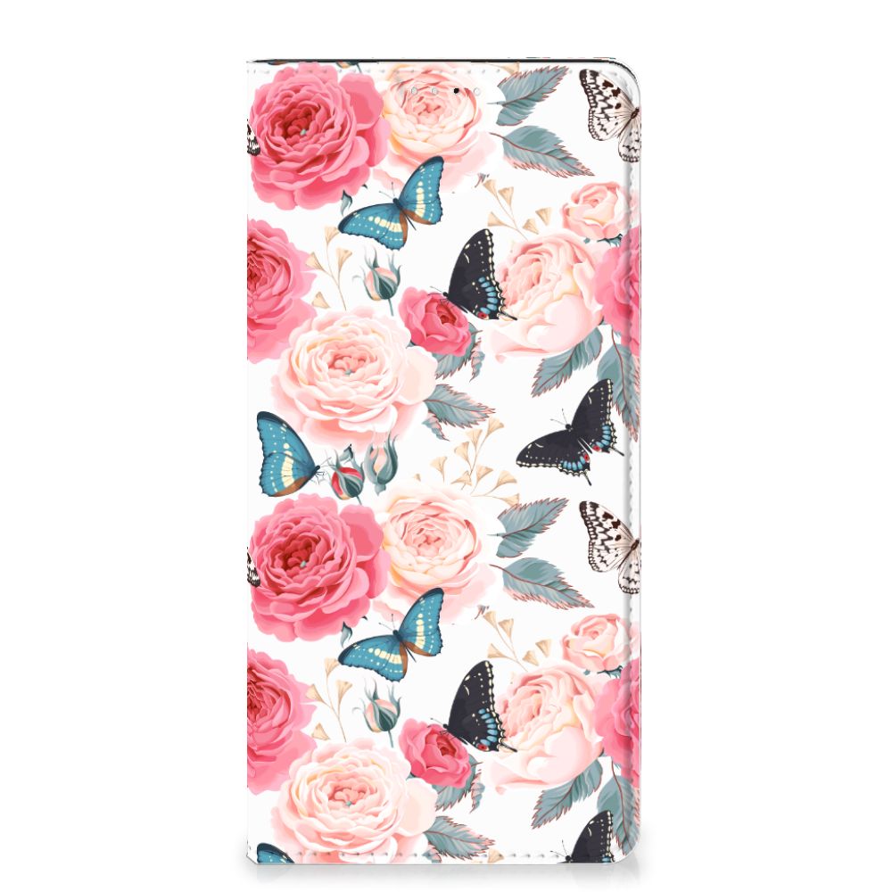 Samsung Galaxy A33 5G Smart Cover Butterfly Roses voorkant bloemen vlinders