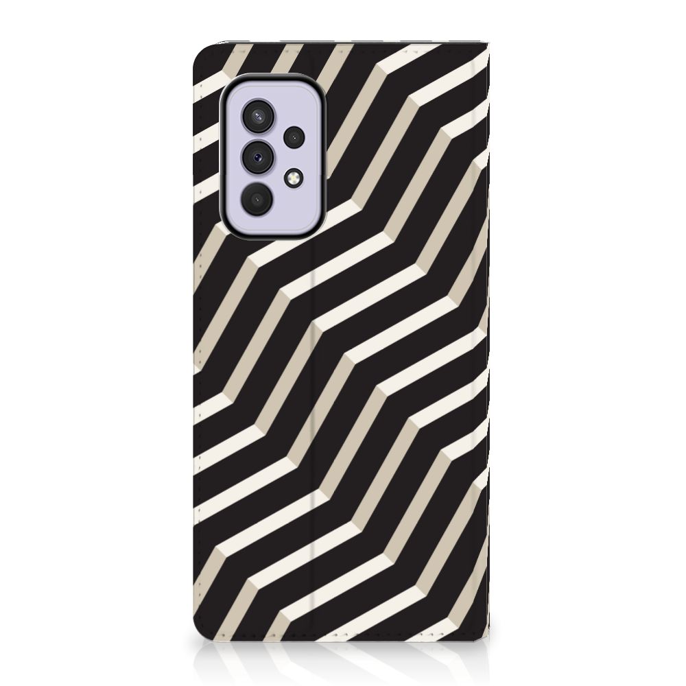 Samsung Galaxy A33 5G Stand Case Illusion Print zigzag zwart wit