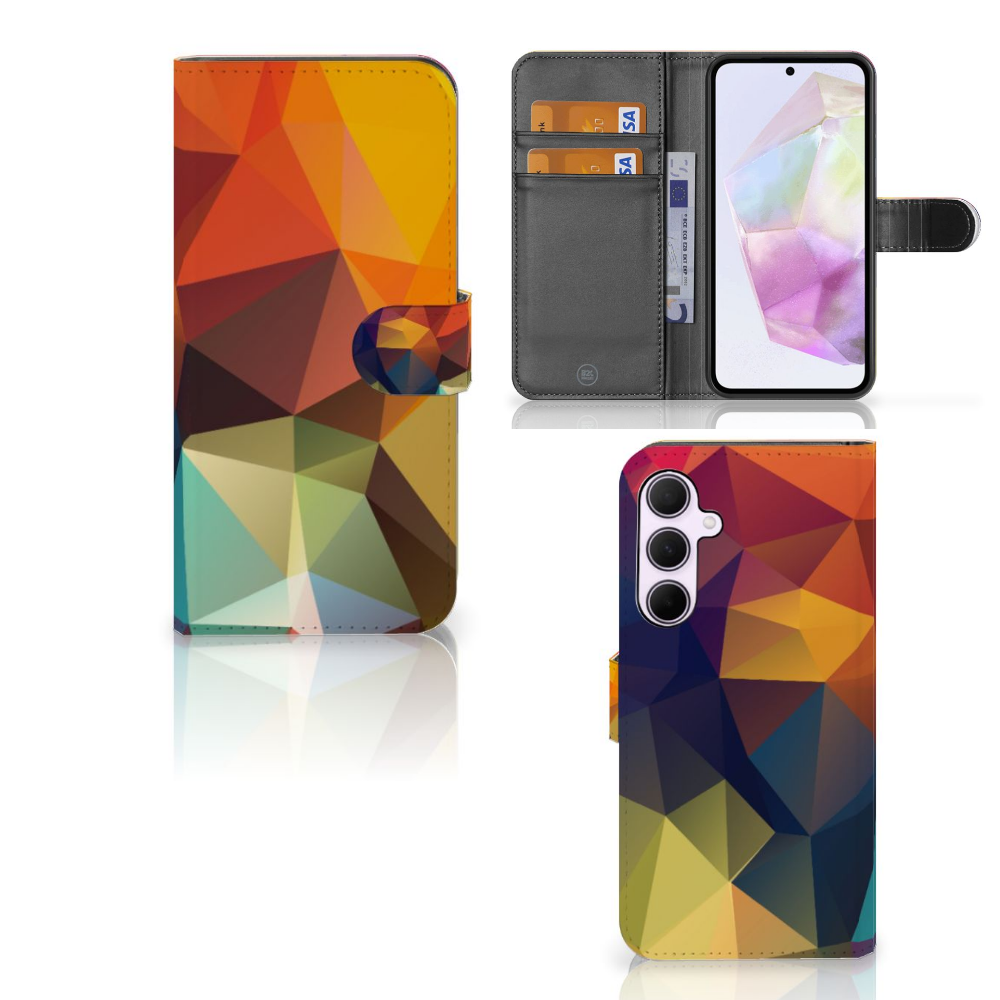 Samsung Galaxy A35 Book Case Polygon Color book case design asymmetrisch