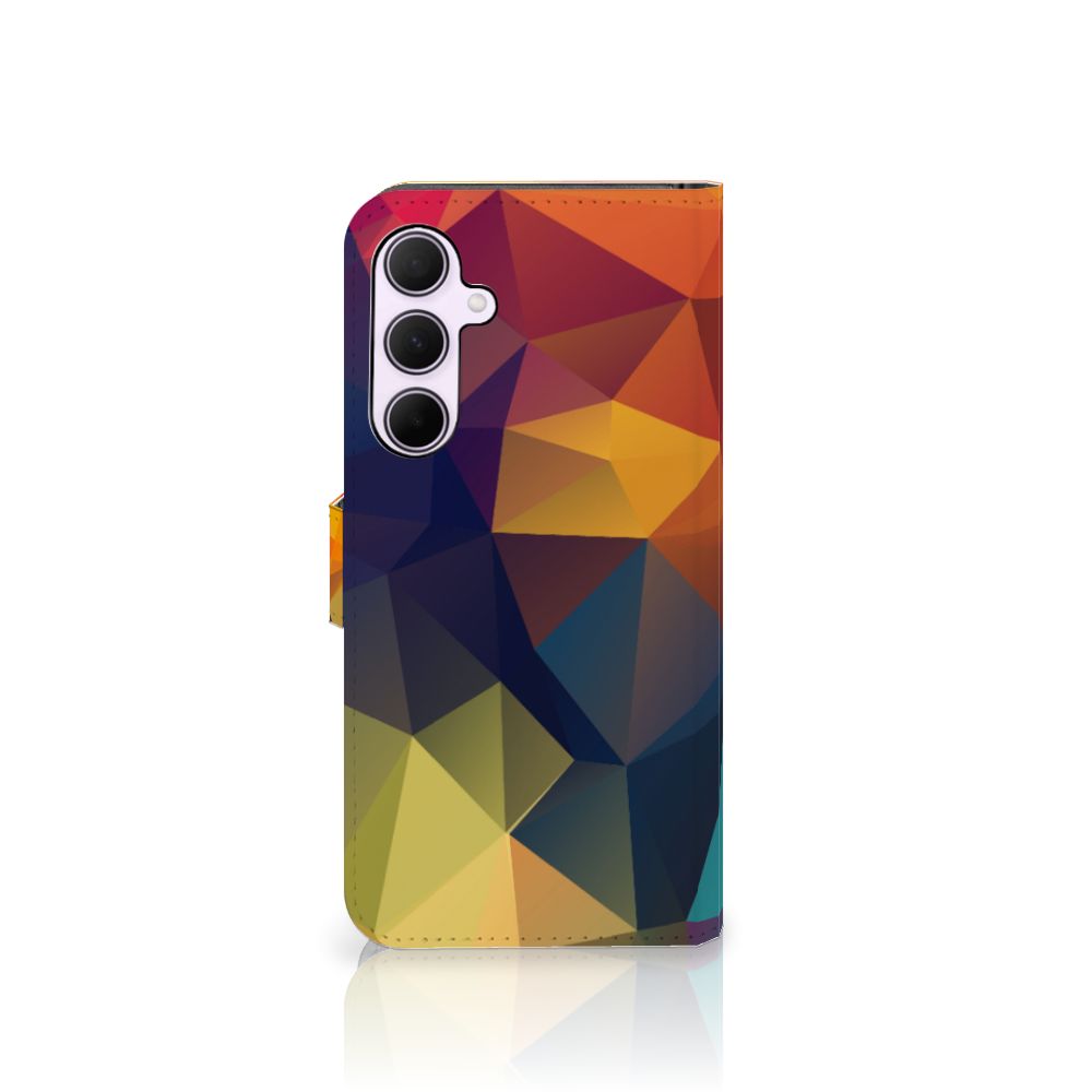 Samsung Galaxy A35 Book Case Polygon Color boekhoes ontwerp kleurrijk geometrisch