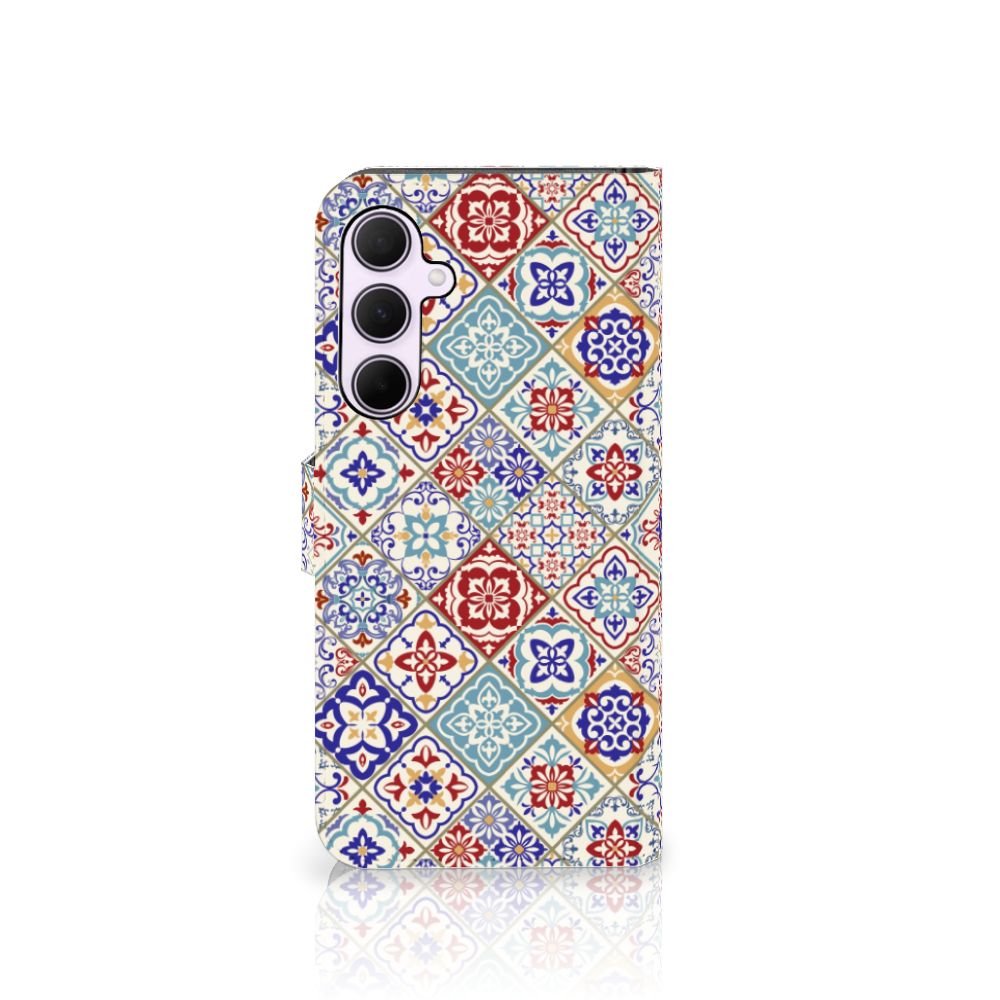 Samsung Galaxy A35 Bookcase Tiles Color bookcase tegels design aanzicht