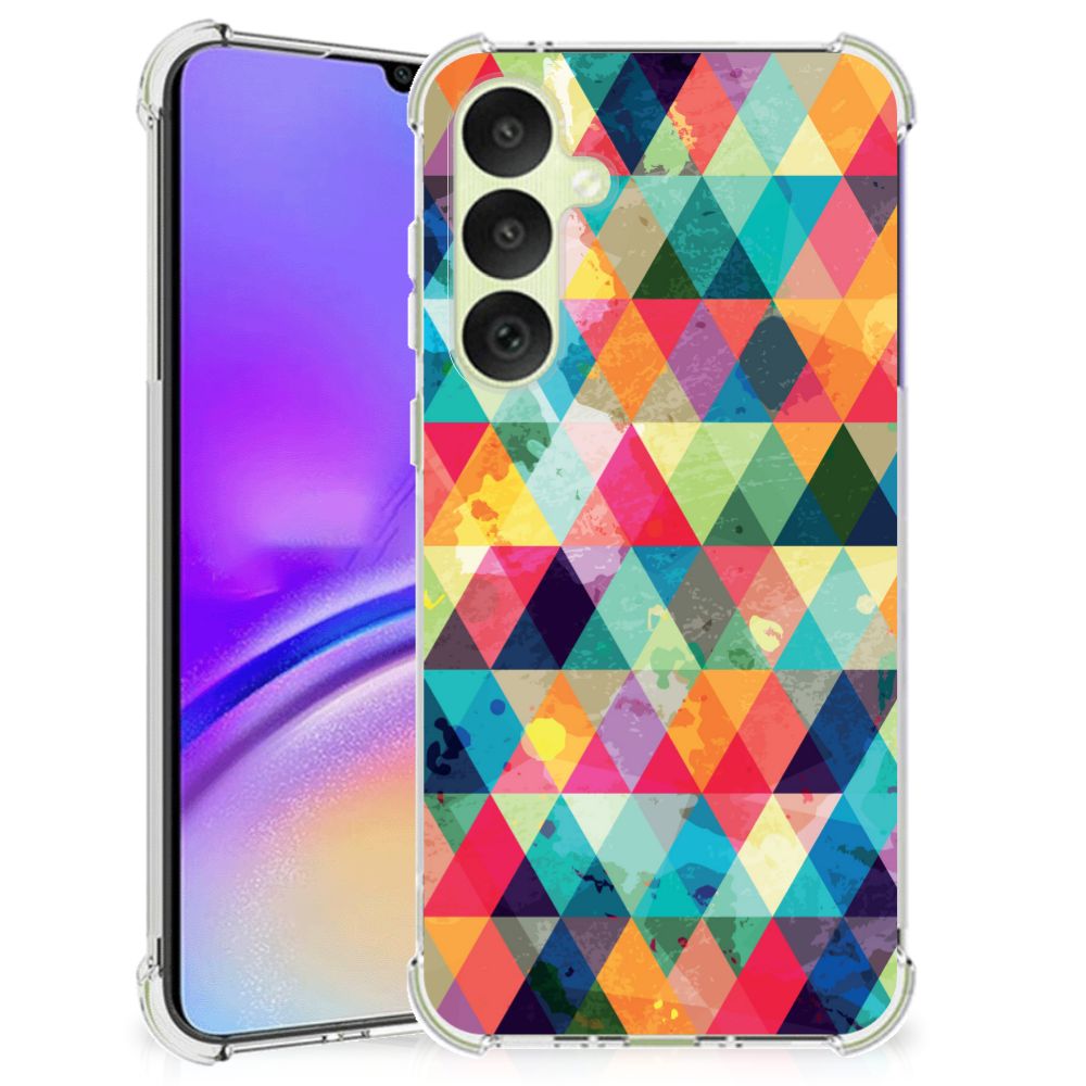 Samsung Galaxy A35 Doorzichtige Silicone Hoesje Geruit B2C Telecom