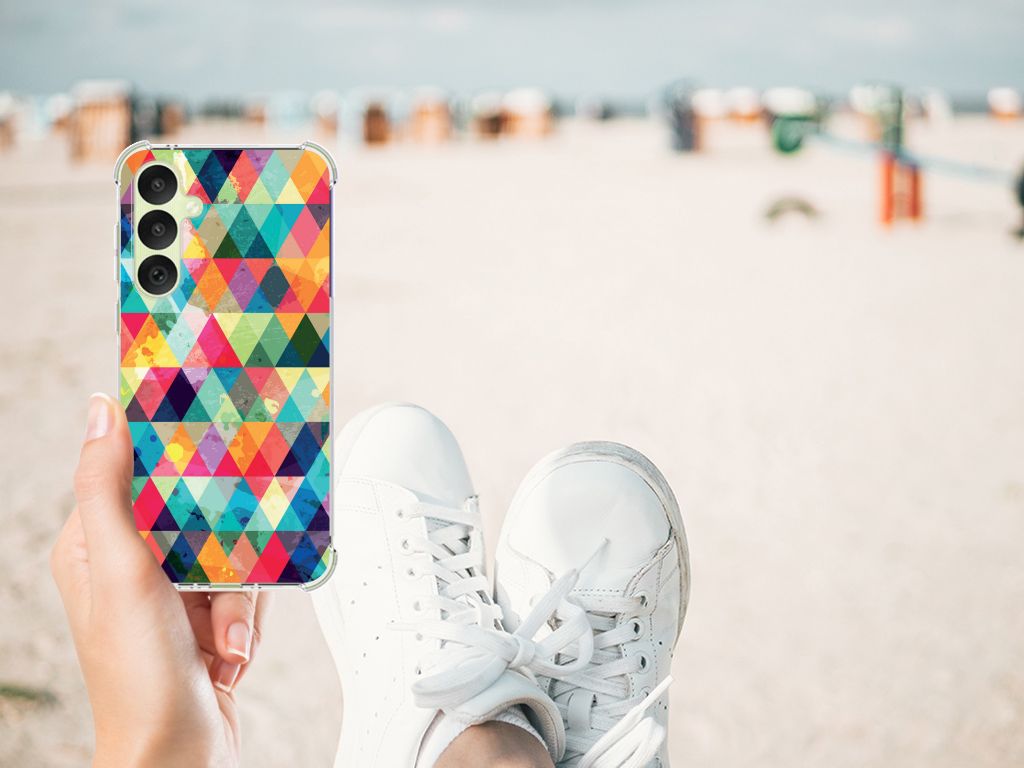 Samsung Galaxy A35 Doorzichtige Silicone Hoesje Geruit B2C Telecom