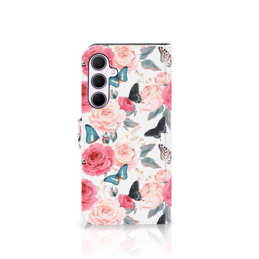 Samsung Galaxy A35 Hoesje Butterfly Roses met romantische rozen en vlinders 🌹🦋