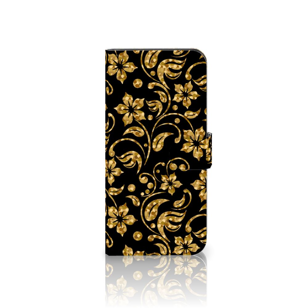 Samsung Galaxy A35 Hoesje Gouden Bloemen telefoonhoesje Gouden Bloemen zijkant