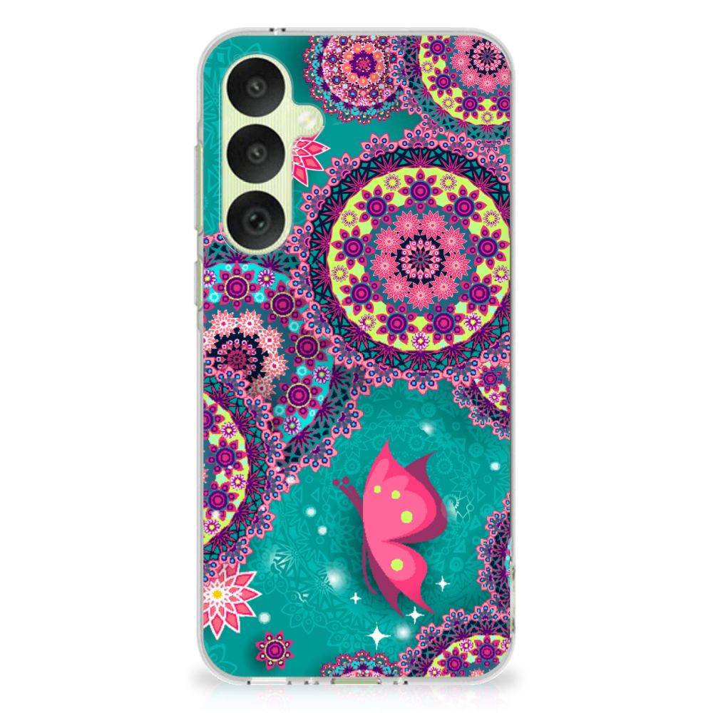 Samsung Galaxy A35 Hoesje maken Cirkels en Vlinders telefoonhoesje cirkels vlinders achterkant