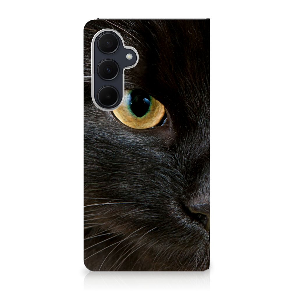Samsung Galaxy A35 Hoesje maken Zwarte Kat design hoesje zwarte kat achterkant
