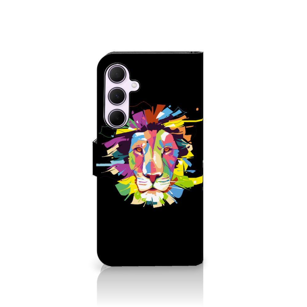 Samsung Galaxy A35 Leuk Hoesje Lion Color telefoonhoesje frontaanzicht
