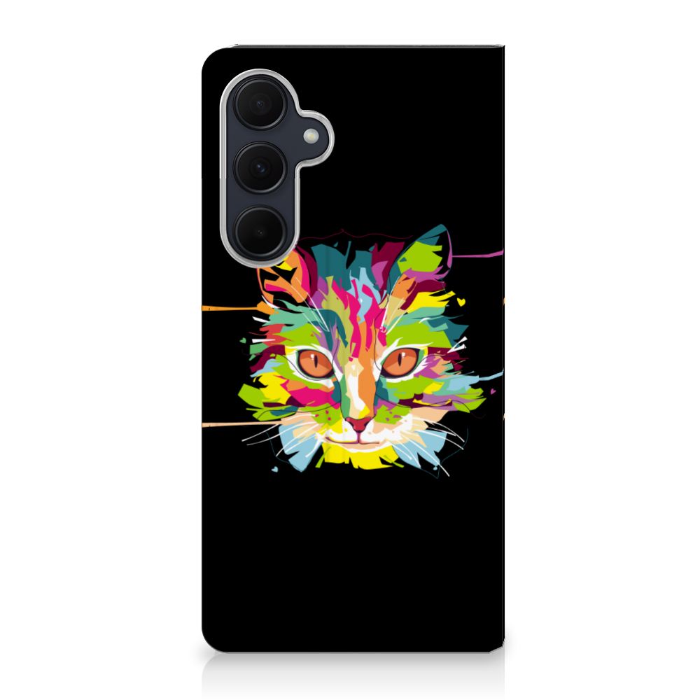 Samsung Galaxy A35 Magnet Case Cat Color voorkant