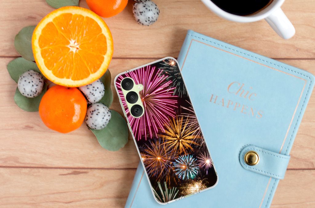 Samsung Galaxy A35 Silicone Back Cover Vuurwerk ontwerp siervuurwerk achterzijde