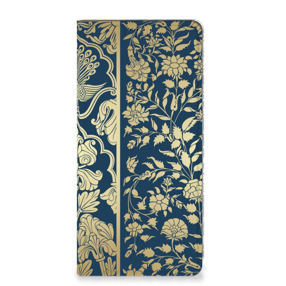 Samsung Galaxy A35 Smart Cover Beige Flowers design beige flowers voorkant