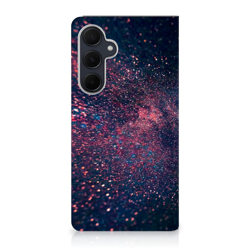 Samsung Galaxy A35 Stand Case Stars kunstzinnig design sterrenhemel achterkant