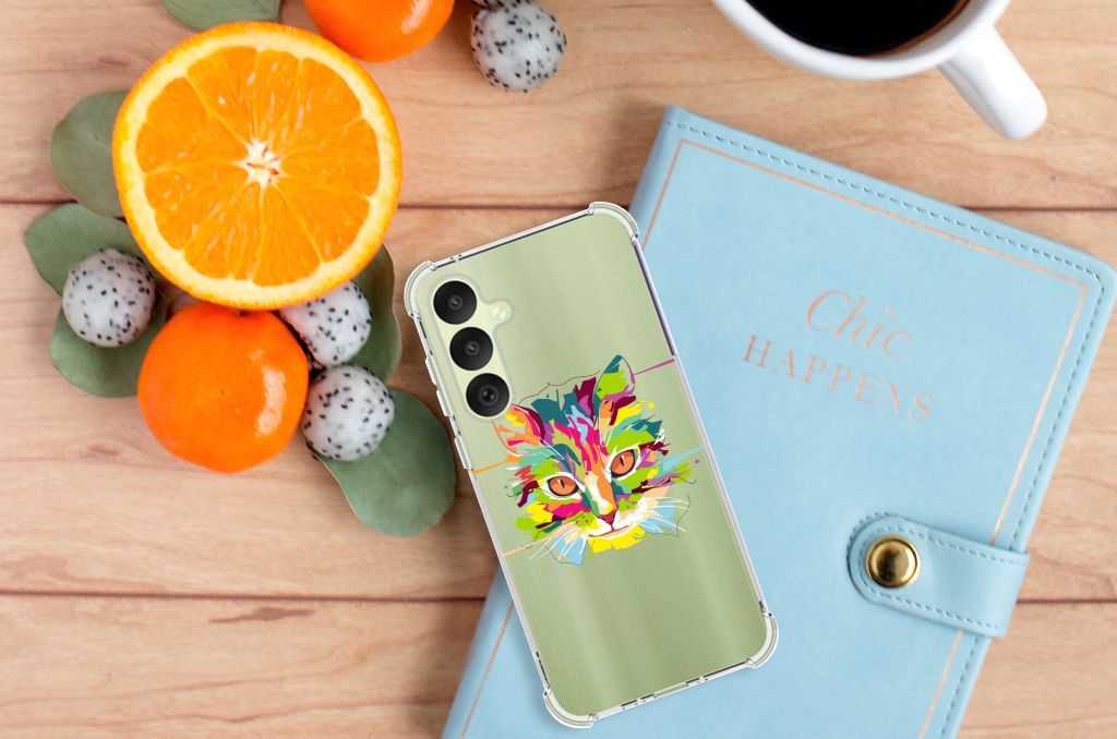 Samsung Galaxy A35 Stevig Bumper Hoesje Cat Color B2C Telecom
