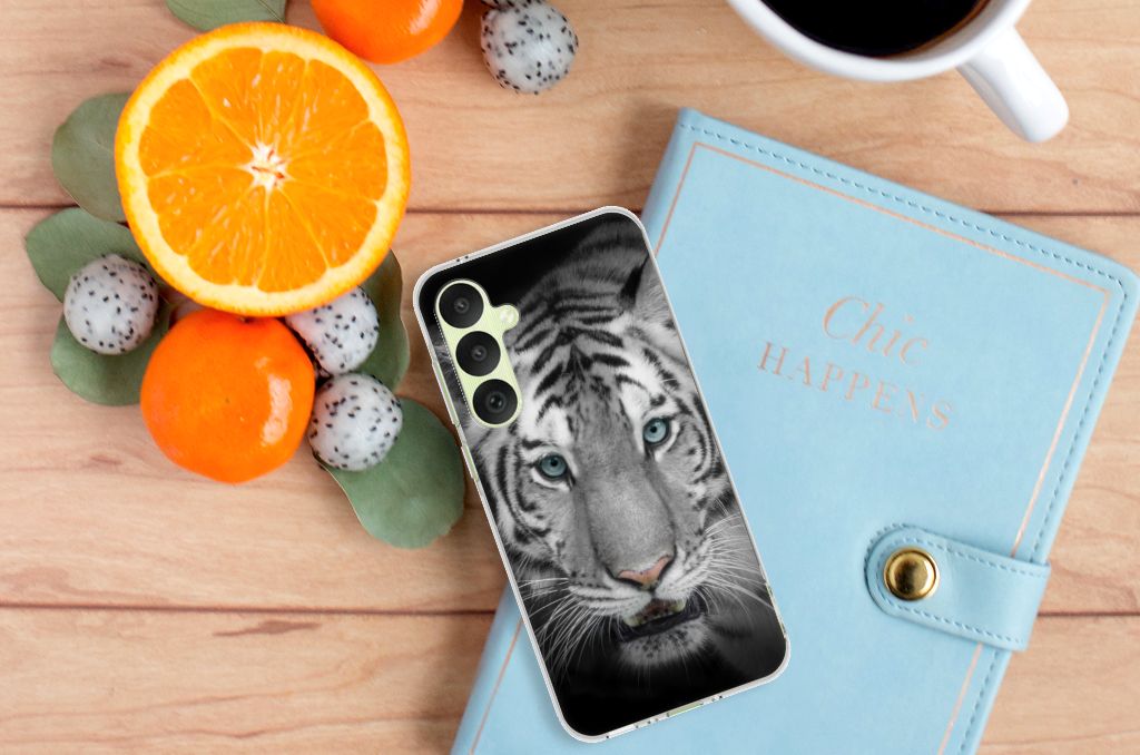 Samsung Galaxy A35 TPU Hoesje Tijger tpu hoesje tijger design bovenaanzicht