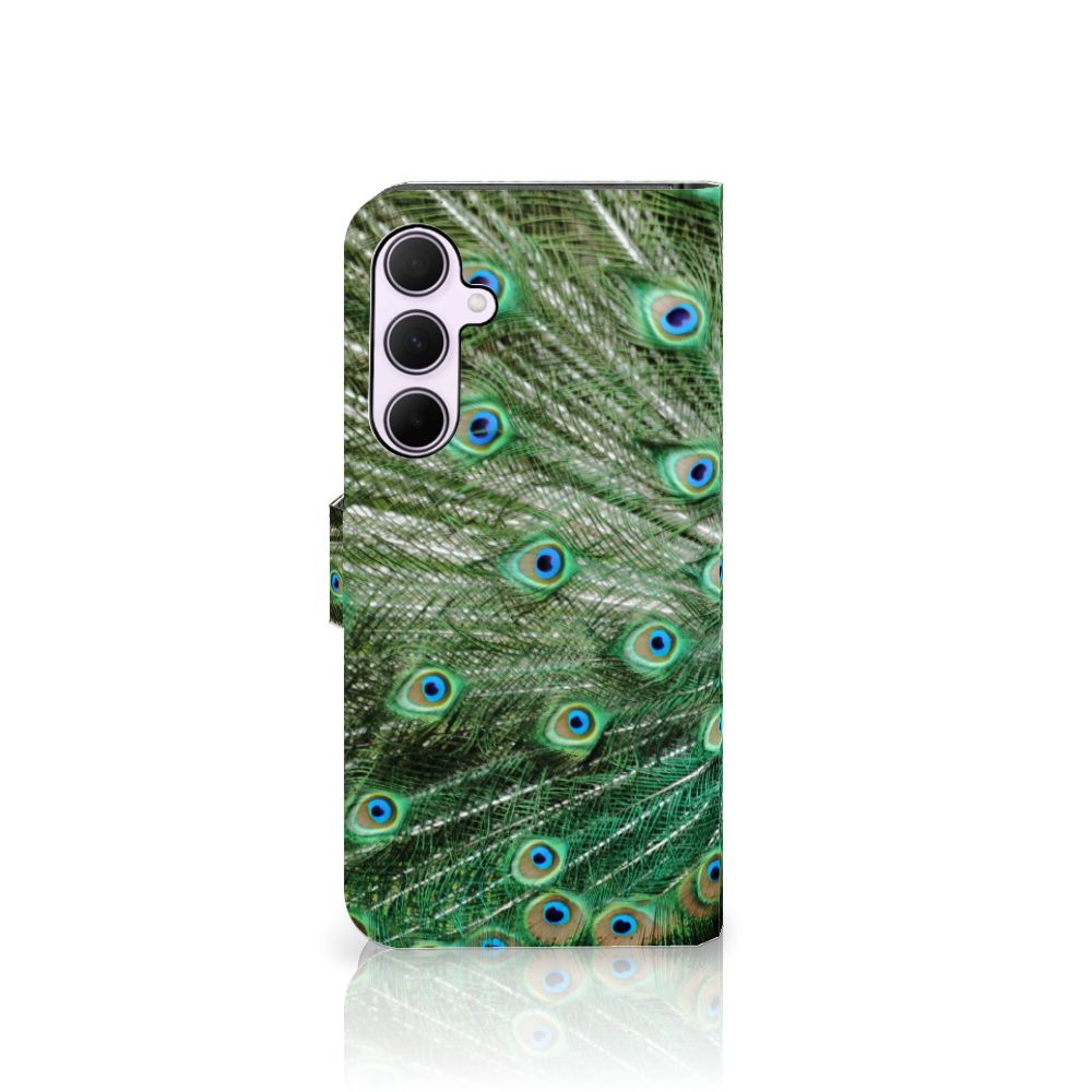 Samsung Galaxy A35 Telefoonhoesje met Pasjes Pauw design pauw aanzicht