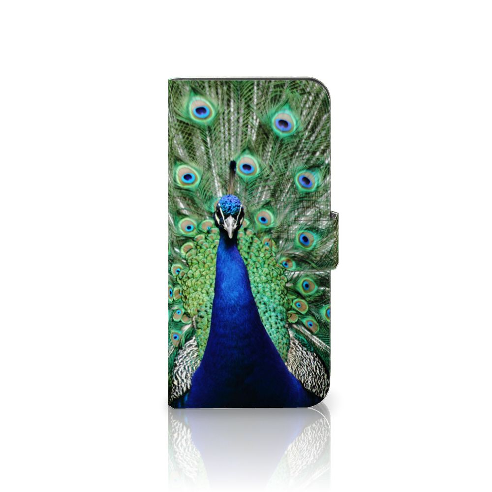 Samsung Galaxy A35 Telefoonhoesje met Pasjes Pauw design pauw voorkant