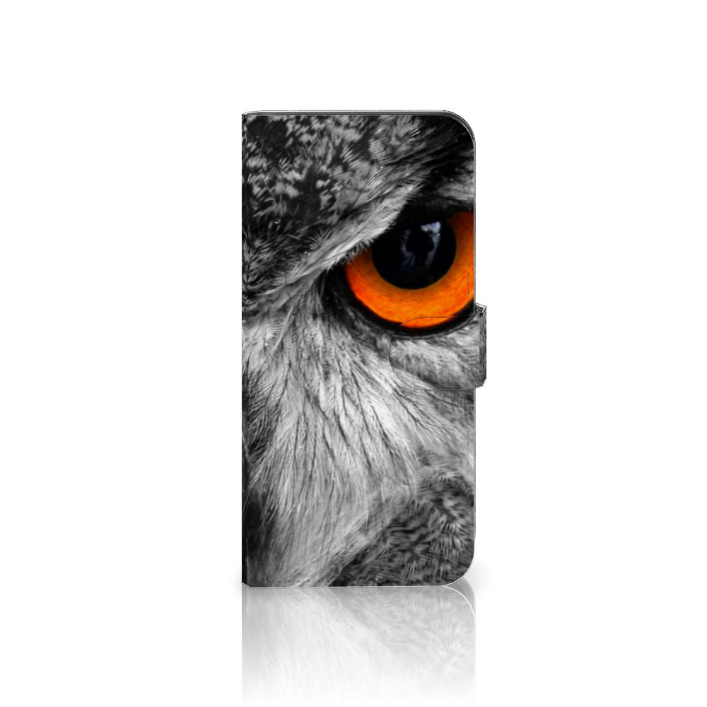 Samsung Galaxy A35 Telefoonhoesje met Pasjes Uil telefoonhoesje uil detail