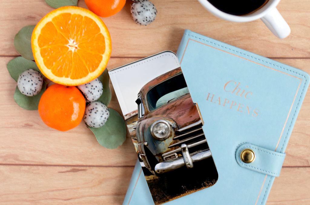 Samsung Galaxy A35 Telefoonhoesje met foto Vintage Auto vintage auto bovenaanzicht