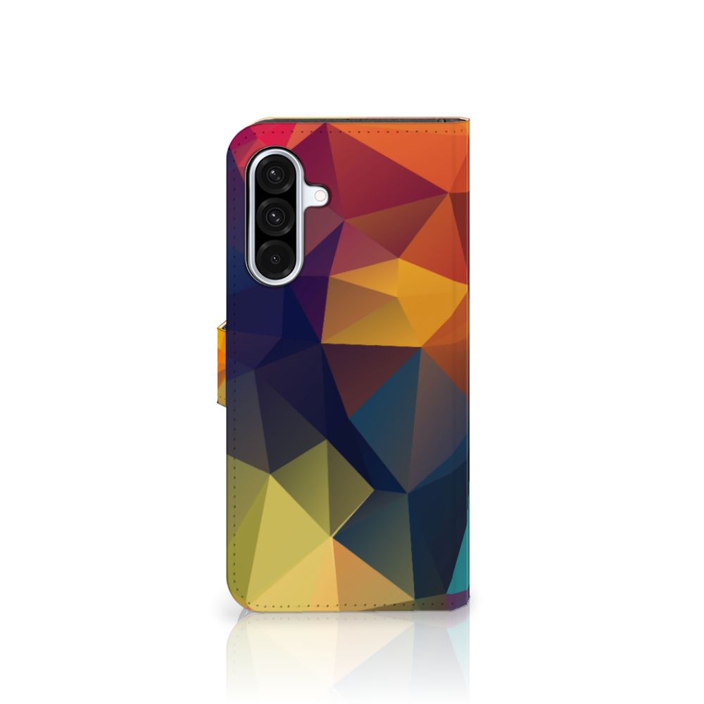 Samsung Galaxy A36 Book Case Polygon Color design geometric pattern zijaanzicht