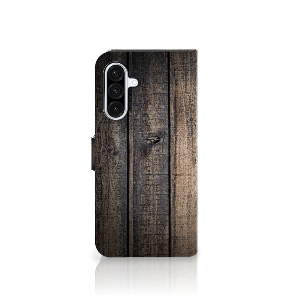 Samsung Galaxy A36 Book Style Case Steigerhout boekstijl steigerhout voorkant