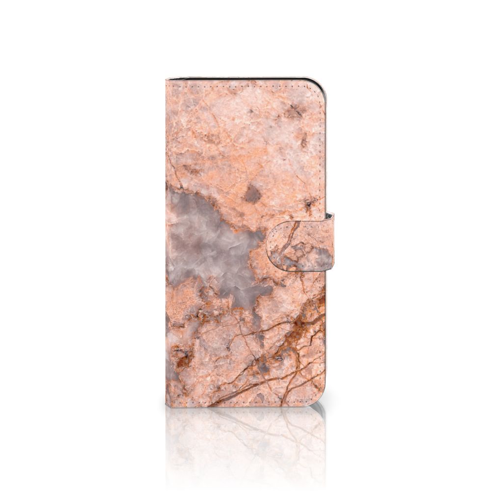 Samsung Galaxy A36 Bookcase Marmer Oranje boekcase marmer oranje vooraanzicht