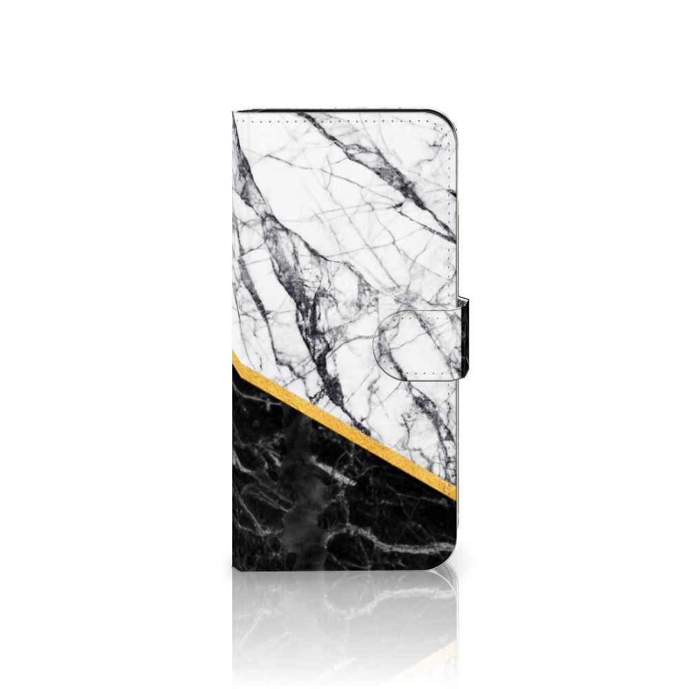 Samsung Galaxy A36 Bookcase Marmer Wit Zwart design marmer aanzicht
