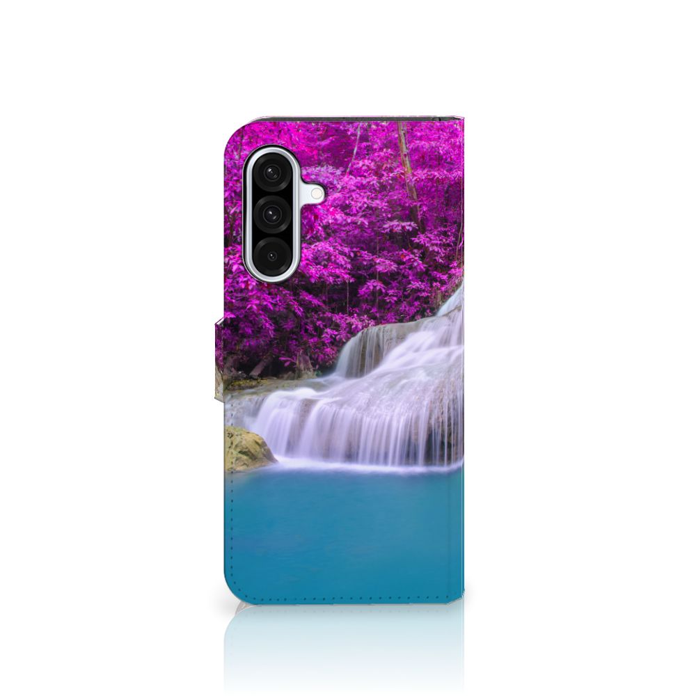 Samsung Galaxy A36 Flip Cover Waterval flipcover waterval paarse bomen voorkant