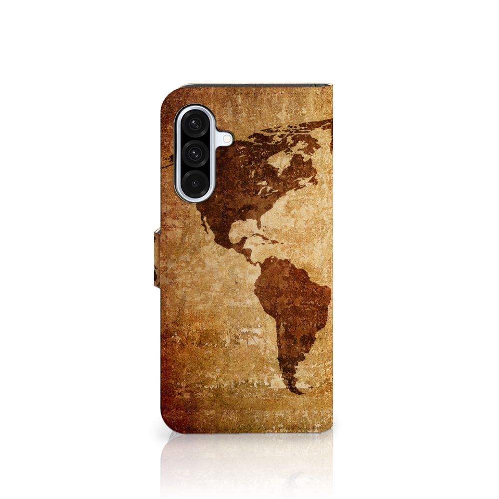 Samsung Galaxy A36 Flip Cover Wereldkaart wereldkaart design voorkant