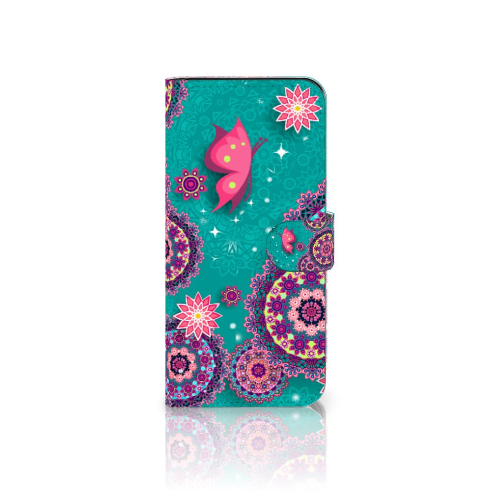 Samsung Galaxy A36 Hoesje Cirkels en Vlinders bookstyle case design vlinders cirkels voorkant