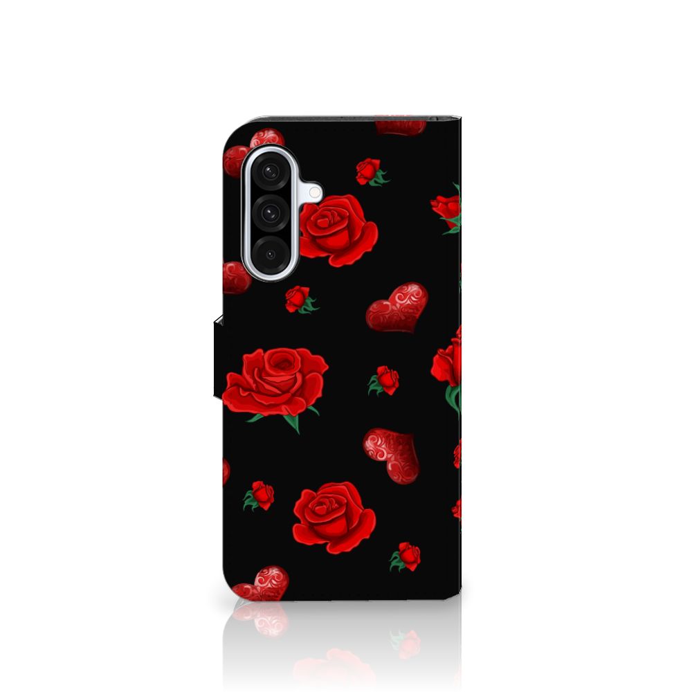 Samsung Galaxy A36 Leuk Hoesje Valentine bookcase hoesje rose design voorkant