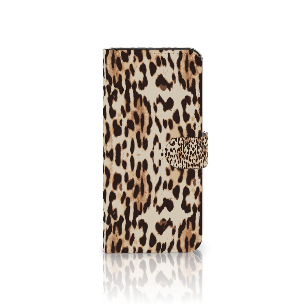Samsung Galaxy A36 Telefoonhoesje met Pasjes Leopard telefoonhoesje panterprint ontwerp zijaanzicht