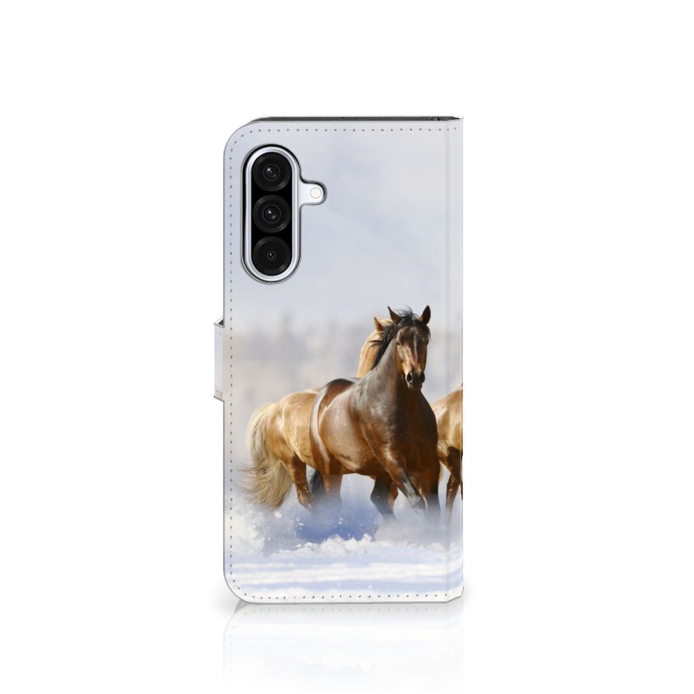 Samsung Galaxy A36 Telefoonhoesje met Pasjes Paarden paarden design voorkant