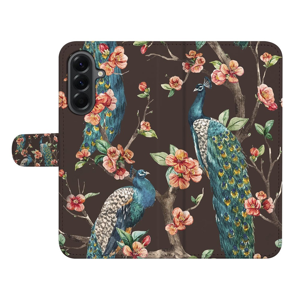 Samsung Galaxy A37 Book Case Hoesje Pauw Bloemen Print
