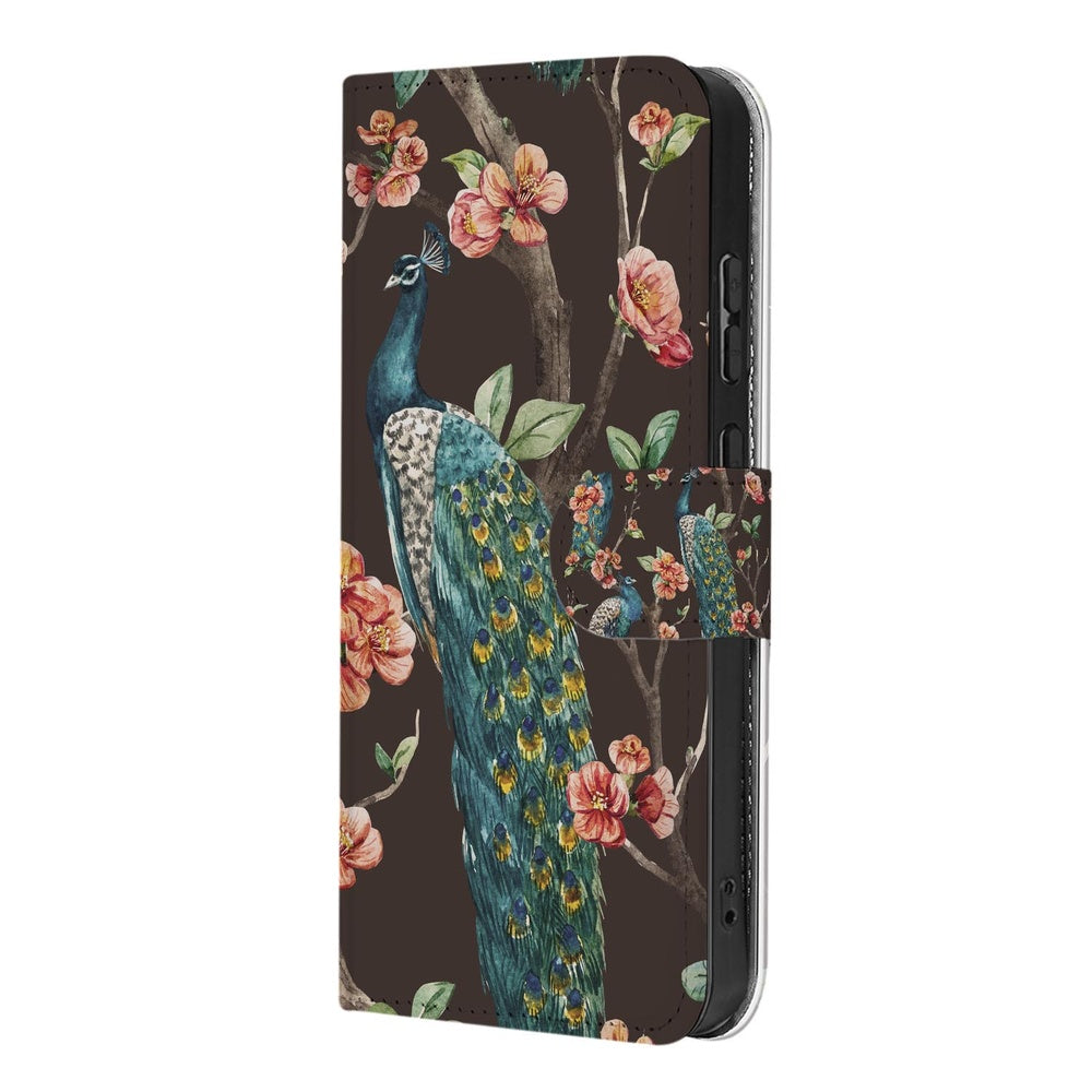 Samsung Galaxy A37 Book Case Hoesje Pauw Bloemen Print
