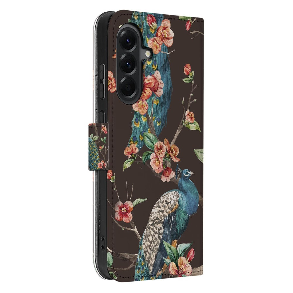 Samsung Galaxy A37 Book Case Hoesje Pauw Bloemen Print