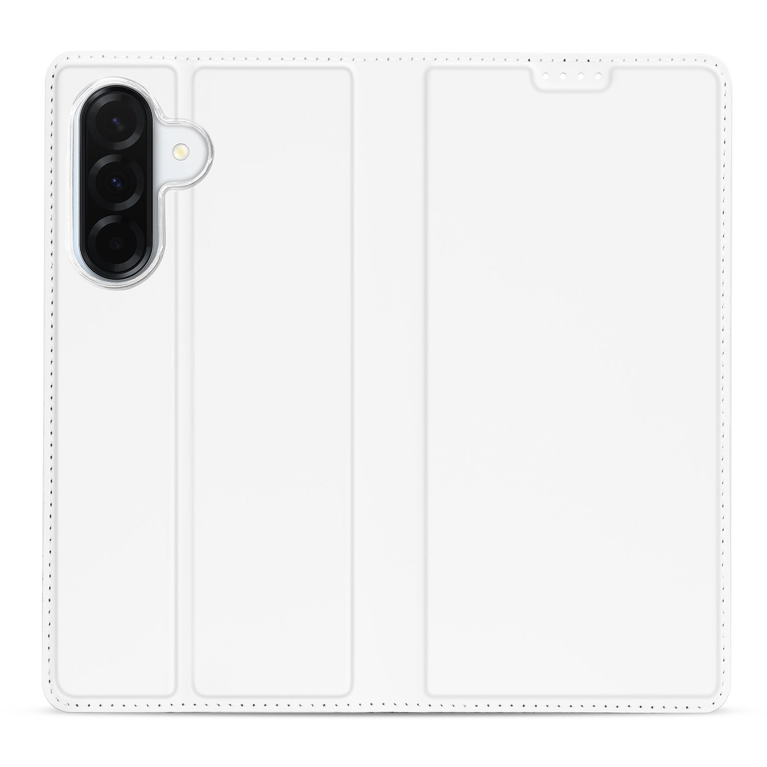 Samsung Galaxy A37 Stand Case Hoesje Wit achterkant met opbergruimte en magneetsluiting.