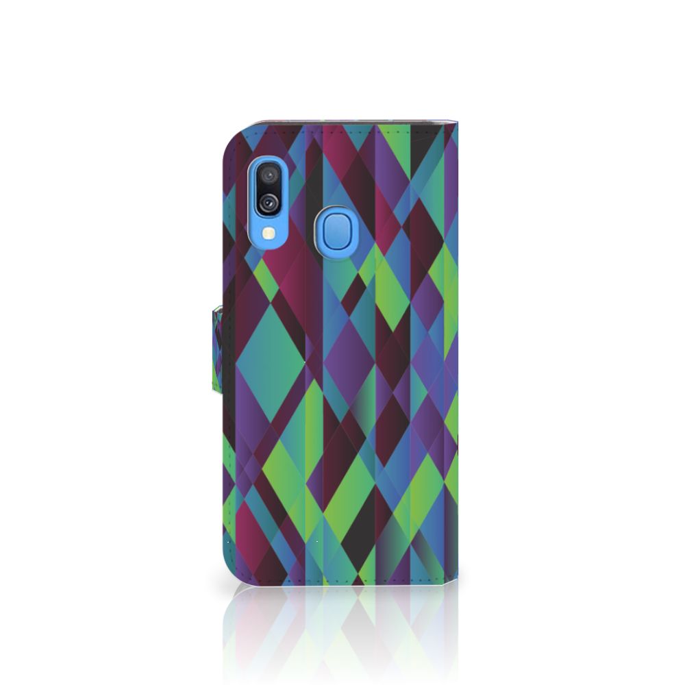 Samsung Galaxy A40 Book Case Abstract Green Blue