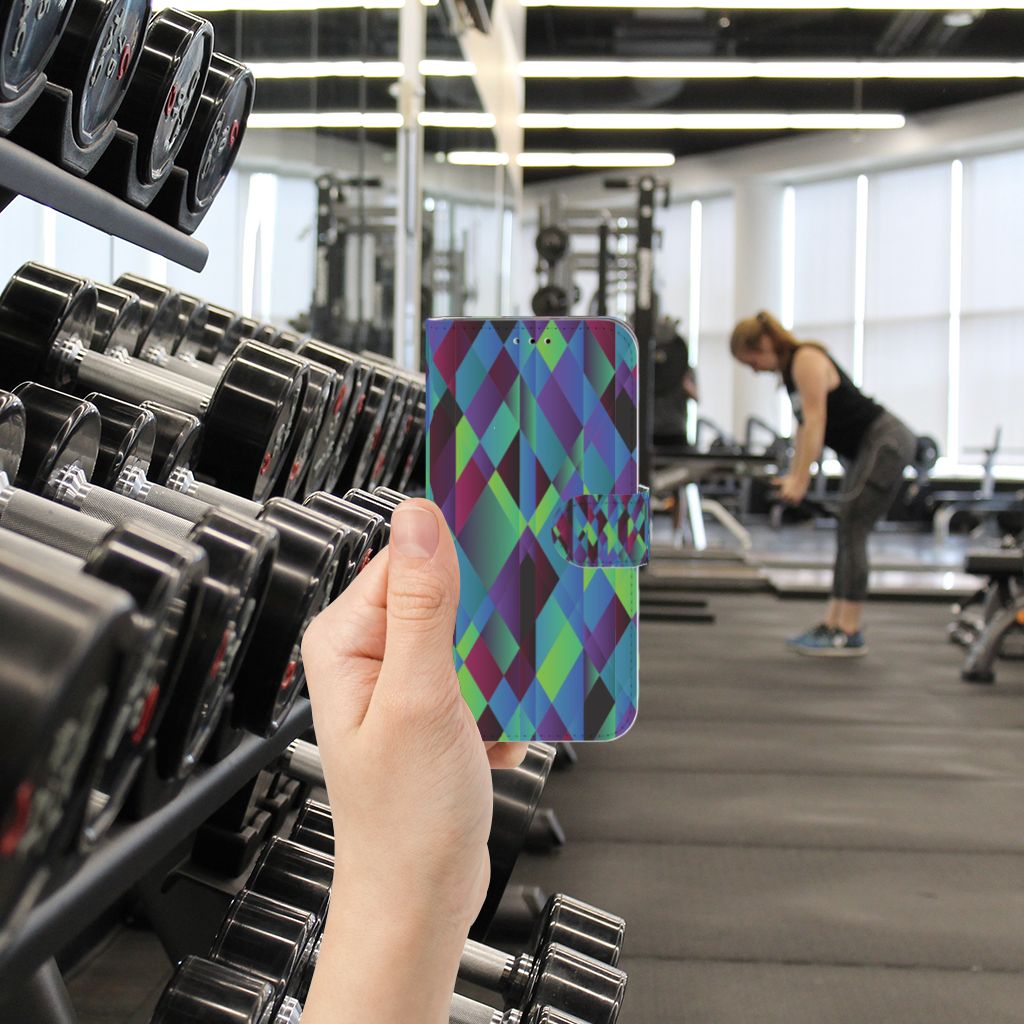 Samsung Galaxy A40 Book Case Abstract Green Blue