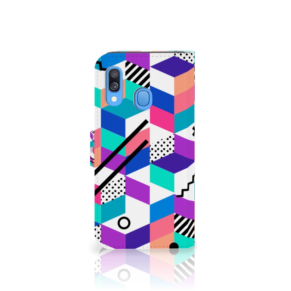 Samsung Galaxy A40 Book Case Blokken Kleurrijk