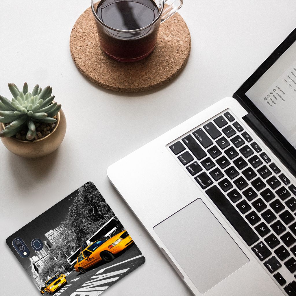 Samsung Galaxy A40 Book Cover New York Taxi